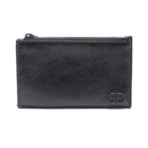 Balenciaga Monaco Long Wallet card holder Leather Black
